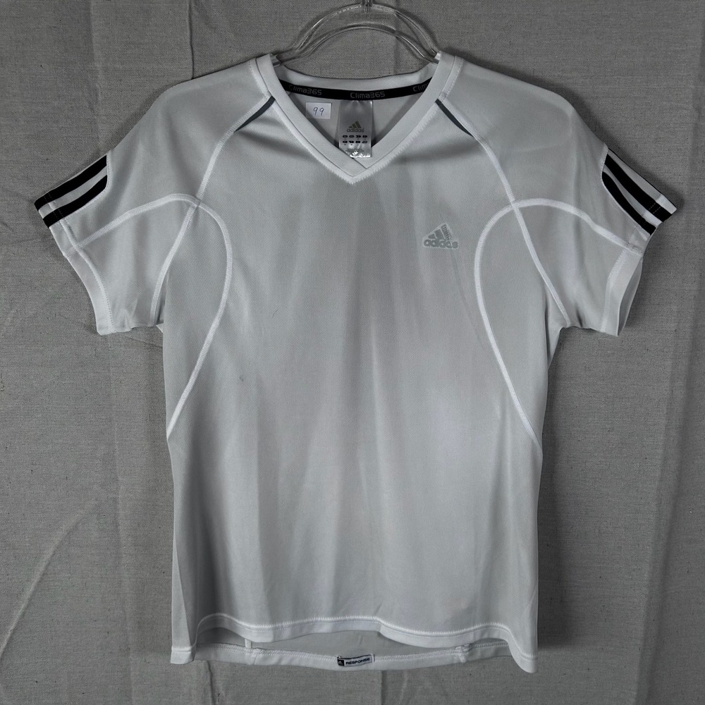 Adidas Clima365 Response‎ White V-Neck Athletic T-Shirt Womens Large ForMotion